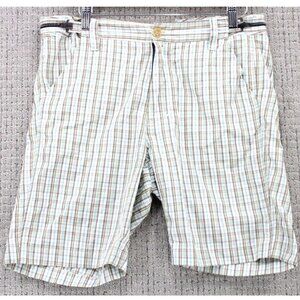 Vintage DDC Lab Shorts Mens Size 31 Multicolor Regular Fit Plaid Flat Front Y2k